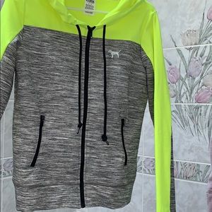 Victoria's Secret Pink Small Zip Up Neon Hoodie